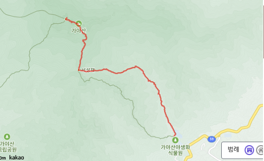 [가야산 등산코스] 가야산 2코스 상세 지도 소요시간